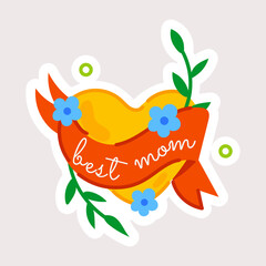 Wall Mural - Get this flat sticker of best mom banner 