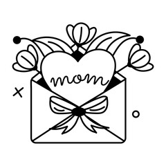 Canvas Print - Check out glyph sticker of a mom letter 