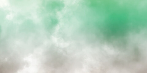 Wall Mural - Green and white watercolor background. Watercolor background texture. Blue sky and clouds.
