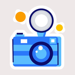 Poster - Trendy flat sticker of flash camera 