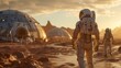 Astronauts conducting experiments, exploring Mars, and living in a simulated Martian habitat.