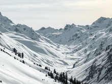 Deep in the Snowy Winter Mountains of Silvretta Alps, Galtür, Tirol, Austria