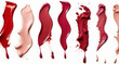 Smeared Smudged lipsticks and lipgloss isolated on white backgroundcolor samples on white	