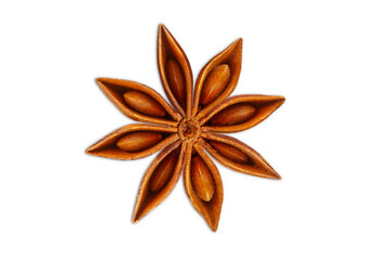 Wall Mural - star anise spice isolated in cutout transparent background,png format  