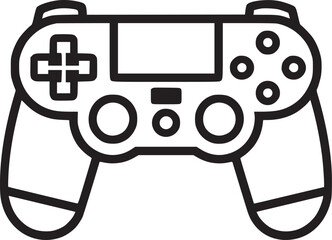 Wall Mural - Outline game controller icon. Linear joystick sign, wireless gamepad for game console with editable stroke