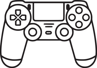 Wall Mural - Outline game controller icon. Linear joystick sign, wireless gamepad for game console with editable stroke