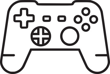 Wall Mural - Outline game controller icon. Linear joystick sign, wireless gamepad for game console with editable stroke