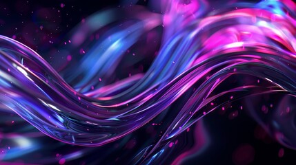 Wall Mural - A purple and blue wave with a lot of sparkles