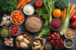 Healthy super food selection, healthy food concept vegetarian and vegan food vegetables. - 22
