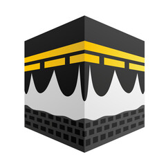 Wall Mural - Kaaba icon vector illustration. Silhouette of kaaba mecca icon for mubarak, eid, hajj, umrah, and qibla. Graphic resource about worship in islam and muslim culture