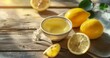 Vibrant Lemon Juice in Wooden Bowl for Refreshment