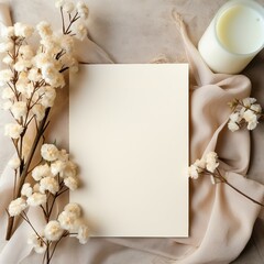 Canvas Print - note paper with rose