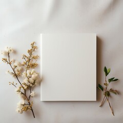 Wall Mural - white paper with flowers