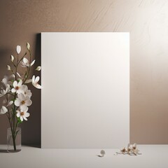 Canvas Print - frame with flowers on the wall