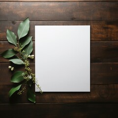 Canvas Print - blank note on wooden background