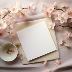 Canvas Print - apple blossom on a wooden table