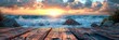 Empty Wooden Planks Blur Beach, Background HD, Illustrations