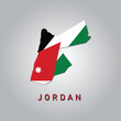 Jordan country map with flag	
