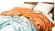 illustration of a comfortable bed on a white background