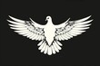 © furyon - White dove with open wings symbolizing the Holy Spirit, black background, religious illustration