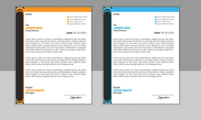 Wall Mural -  Clean and professional corporate company business letterhead template design with color variation bundle.