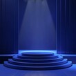 3D render podiumEnvision a Sapphire Blue podium