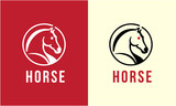 Fototapeta  - Horse minimalist modern unique logo icon symbol idea vector graphic design template