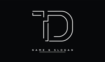 TD,  DT, T, D Abstract Letters Logo Monogram