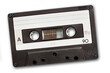 Close up of a vintage cassette tape isolated on transparent background, retro music, png file