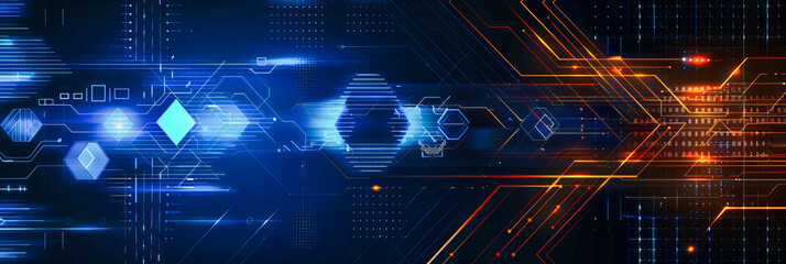 Wall Mural - navigating the cybernetic web, a blueprint of future communication, where technology bridges every g