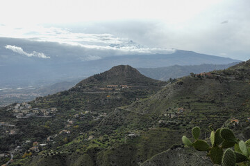 Canvas Print - views from Castelmola, Sicily, Italy