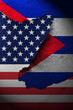 © Hendra - America and cuba relationship vertical banner. America vs cuba.