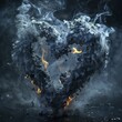 Smoke forming a broken heart against a dark background, illustrating the heartbreak caused by smoking.