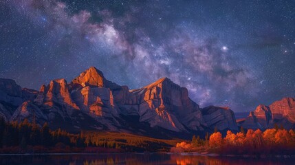 milky way over the mountains at night