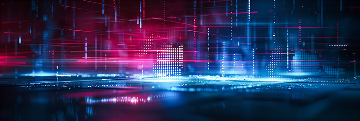 Wall Mural - the fabric of the future, where digital lines and patterns weave a new world of technology and possi