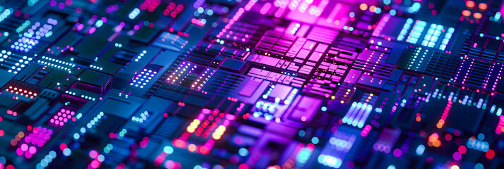 The Heartbeat of Digital Evolution, An Abstract Vision of Technology and Communication, Pulsing with Data and Energy