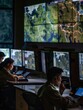 © sergio - A group of people sitting at computers with monitors and phones. Generative AI.