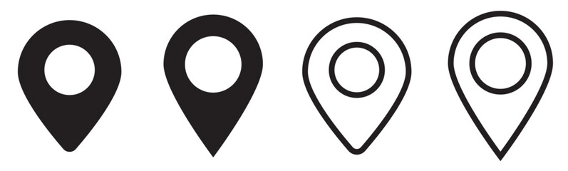 location pin icon. map pin place marker. location icon. map marker pointer icon set. gps location sy