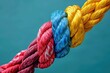 © Anna - Strong diverse network rope team concept integrate braid color background cooperation empower power