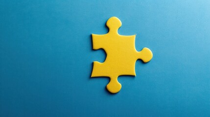 Wall Mural - Puzzle jigsaw for business strategy solution isolated on blue background. AI generated image