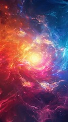 Wall Mural - Explosive waves of cosmic energy. Abstract colored background.