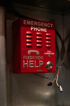 Emergency Phone Box With Call Connected Indicator In Manhattan
