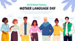 National mother Language Day vector poster