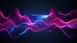 Colorful rainbow neon wavy neon lines glowing. Cyan, green, purple, red, orange abstract futuristic background. Electronic music virtual equalizer, sound wave visualization. Generative AI