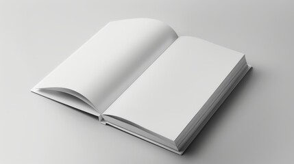 Leinwandbilder - A clay render of a white notebook mockup is isolated on a white background. Material template is made of origami paper and has realistic drop shadows.