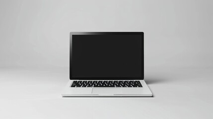 Canvas Print - Mockup of white laptop with front view. Modern illustration.