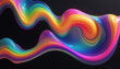 © ANASTASIIA - Wave viscous gel abstract bright iridescent glossy 3d liquid on black background