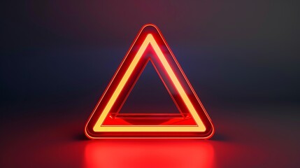 A 3D icon of a red danger warning triangle is presented, symbolizing alertness, caution, or emergency notification, emphasizing danger and caution.