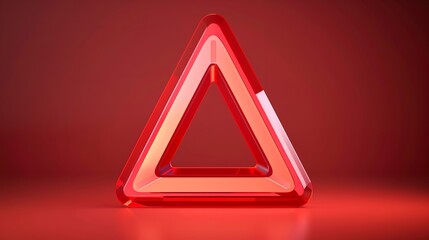 A 3D icon of a red danger warning triangle is presented, symbolizing alertness, caution, or emergency notification, emphasizing danger and caution.