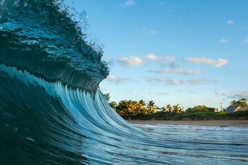 Wall Mural - ocean wave on an empty beach 